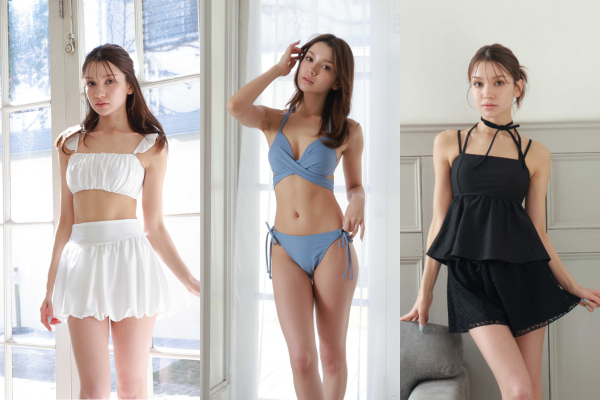 <span>▲小胸さんにおすすめ水着▲</span>お胸がしっかり隠れるお洋服のような水着から、しっかり盛れる・ボリュームアップができる水着まで幅広くラインナップ！