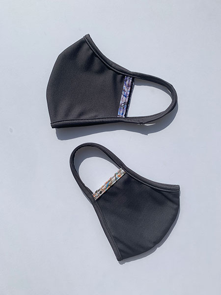 サイドラインパイピングマスク【抗菌裏地】【洗える水着素材のUVカットマスク】(212055)